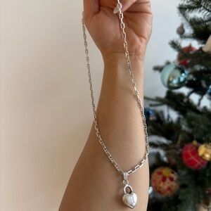 Silver Heart Lock Necklace